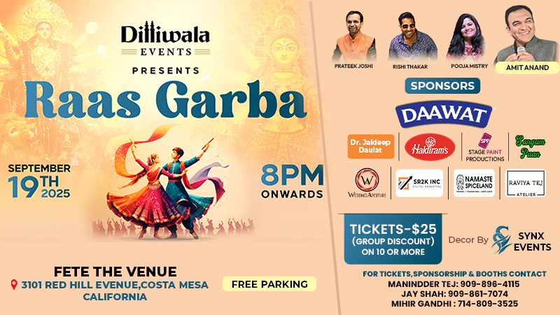 Dilliwala Events Presents Raas Garba | Events in Costa Mesa | Endless Event