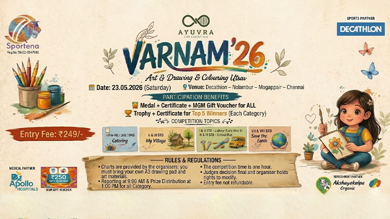 VARNAM 2026 - HANDWRITING CHAMPIONS - ART & COLORING & DRAWING - CHAMPIONS | Events in Chennai | Endless Event