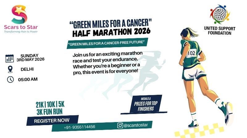Green Miles For A Cancer Half Marathon 2026 | Events in New Delhi | Endless Event