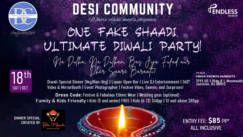 One Fake Shaadi Ultimate Diwali Event | Events in South Brunswick Township | Endless Event
