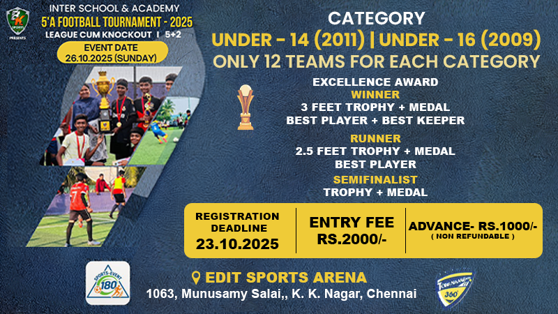 Inter School & Academy 5A Football Tournament 2025 - Chennai | Events in Chennai | Endless Event