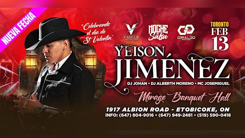 YEISON JIMENEZ CONCERT IN TORONTO MI PROMESA TOUR | Events in Toronto | Endless Event