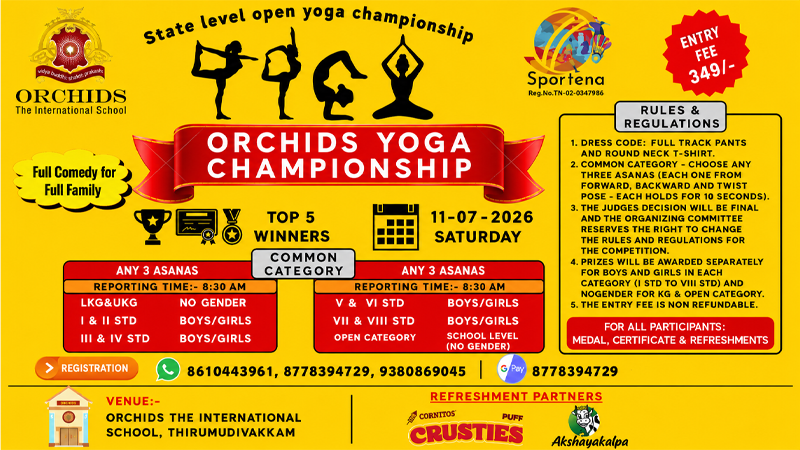 ORCHIDS YOGA CHAMPIONSHIP | Events in Thirumudivakkam | Endless Event