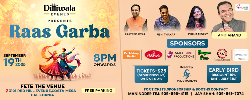 Dilliwala Events Presents Raas Garba | Events in Costa Mesa | Endless Event