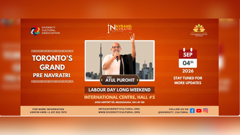 Navrang Navratri Festival Canada 2026 With ATUL PUROHIT - FRIDAY 4th September, 2026 | Events in Mississauga | Endless Event
