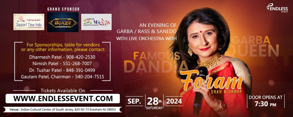Garba Night With Foram Shah | Events in Evesham | Endless Event