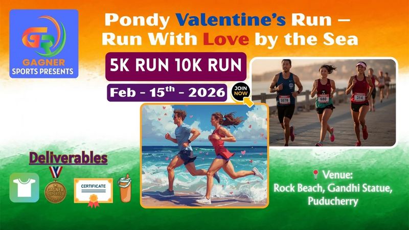 Pondy Valentines Run - Run With Love By The Sea | Events in Puducherry | Endless Event