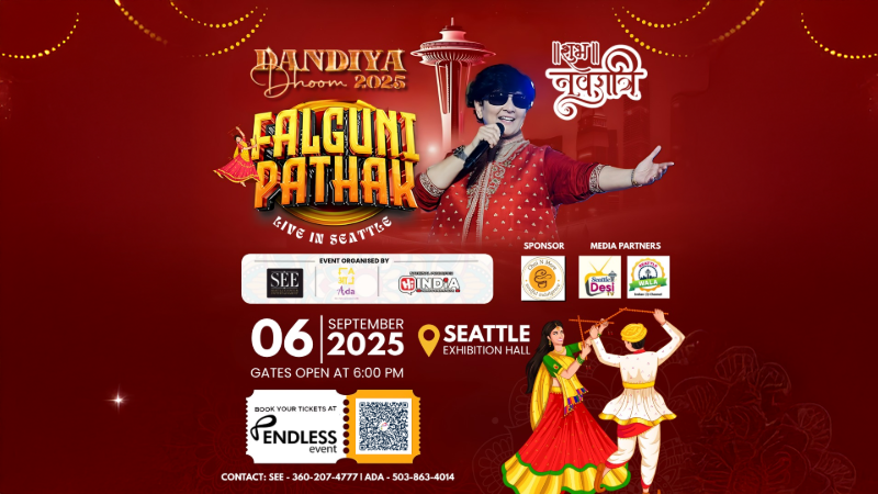 Dandiya Dhoom 2025 With Falguni Pathak Live In Seattle | Events in Seattle | Endless Event