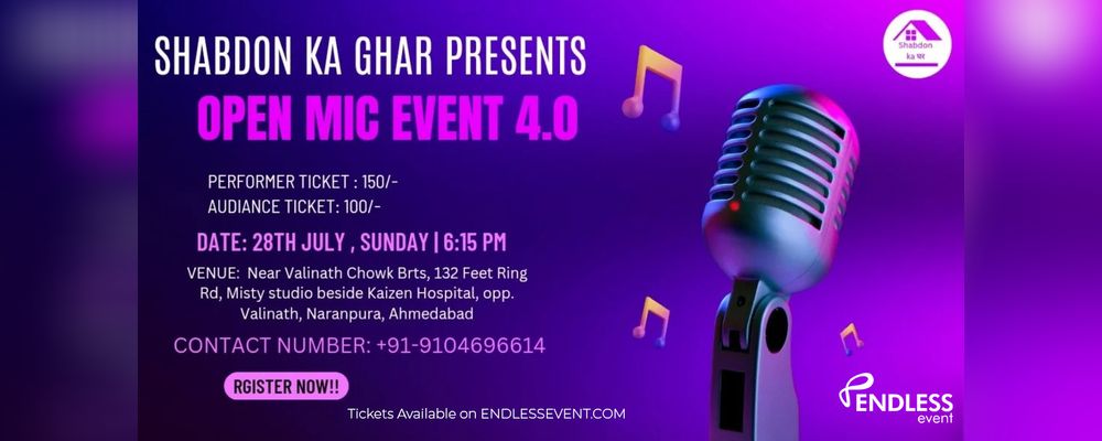 Open Mic Event By Shabdon Ka Ghar 4 | Events in Ahmedabad | Endless Event