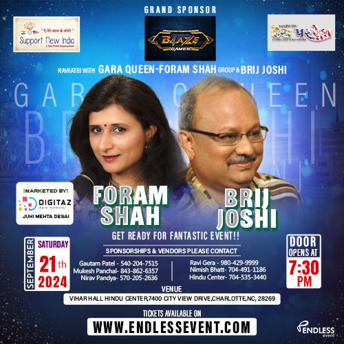 NAVRATRI WITH GARBA QUEEN FORAM SHAH GROUP And BRIJ JOSHI