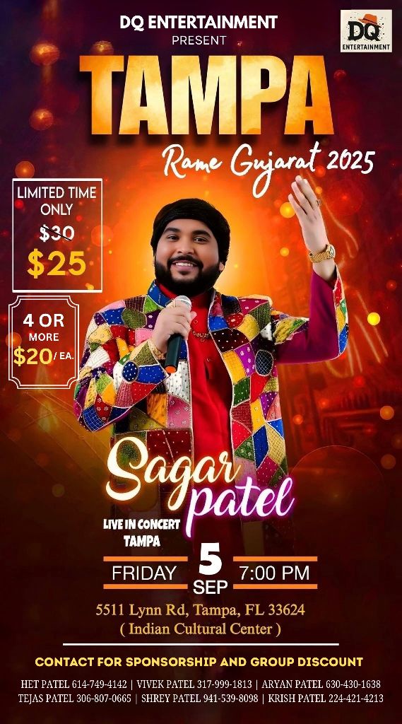 Sagar Patel Live In Tampa Florida Rame Gujarat